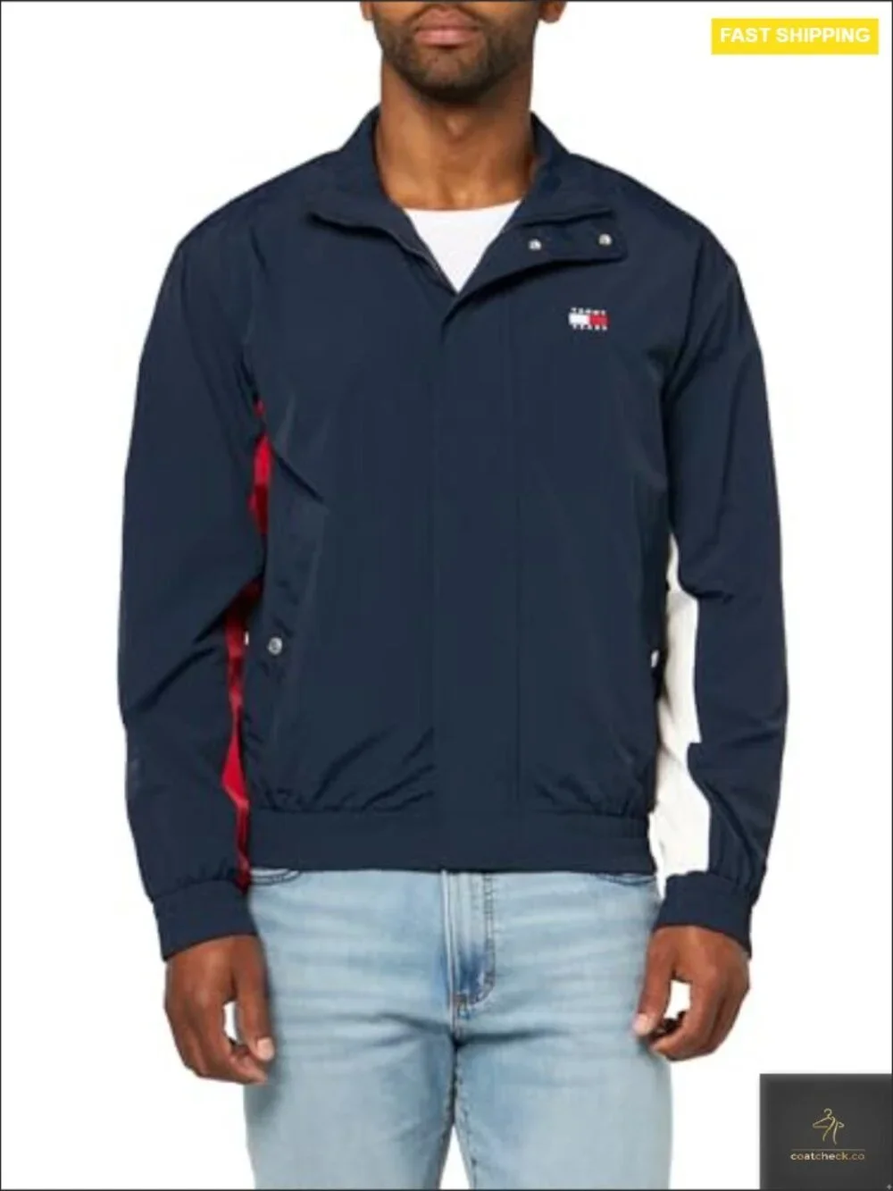 Lightweight Windbreaker Jacket With Embroidered Back Logo Regular Fit Snap Zip